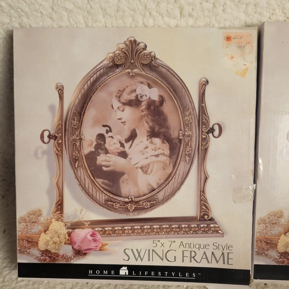 Vintage Home Lifestyles Gold Ornate Swing Picture Frames 5x7 Victorian Pair
